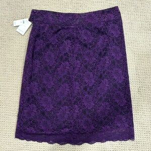 Banana republic purple lace pencil skirt